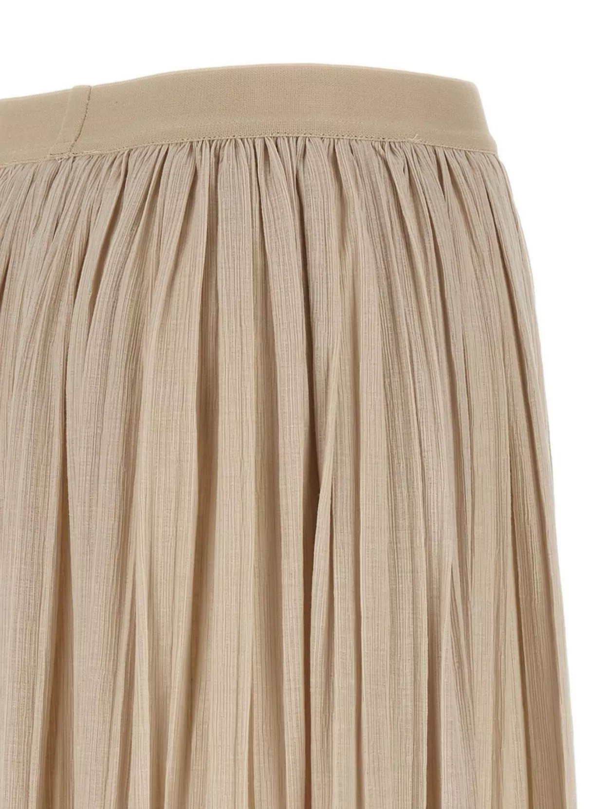 Weekend Max Mara Elastic-waistband Pleated Maxi Skirt In Neutral