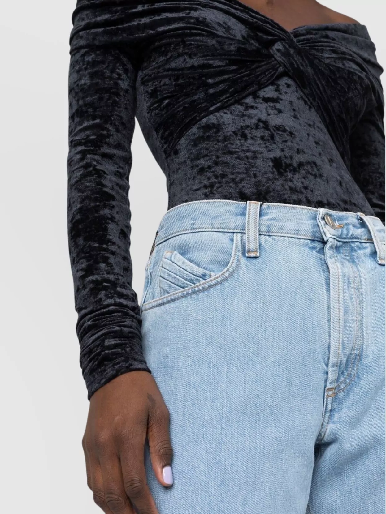 The Attico Straight Leg High Rise Denim Jeans