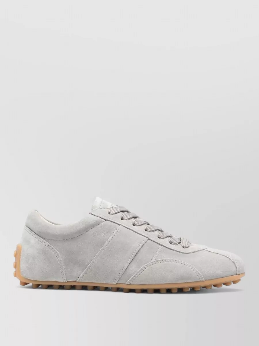 Tod's Low Top Sneakers Silk Suede Nylon Rubber