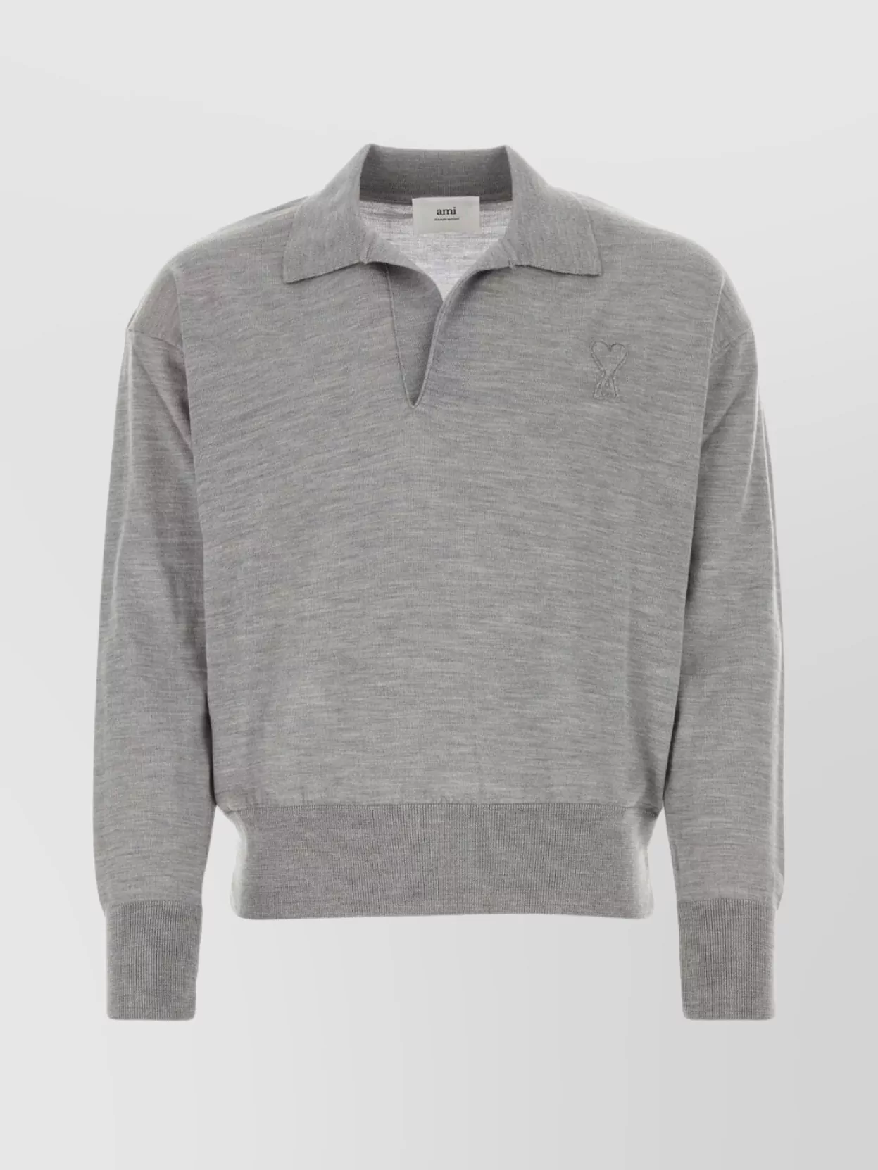 Shop Ami Alexandre Mattiussi Grey Wool Sweater