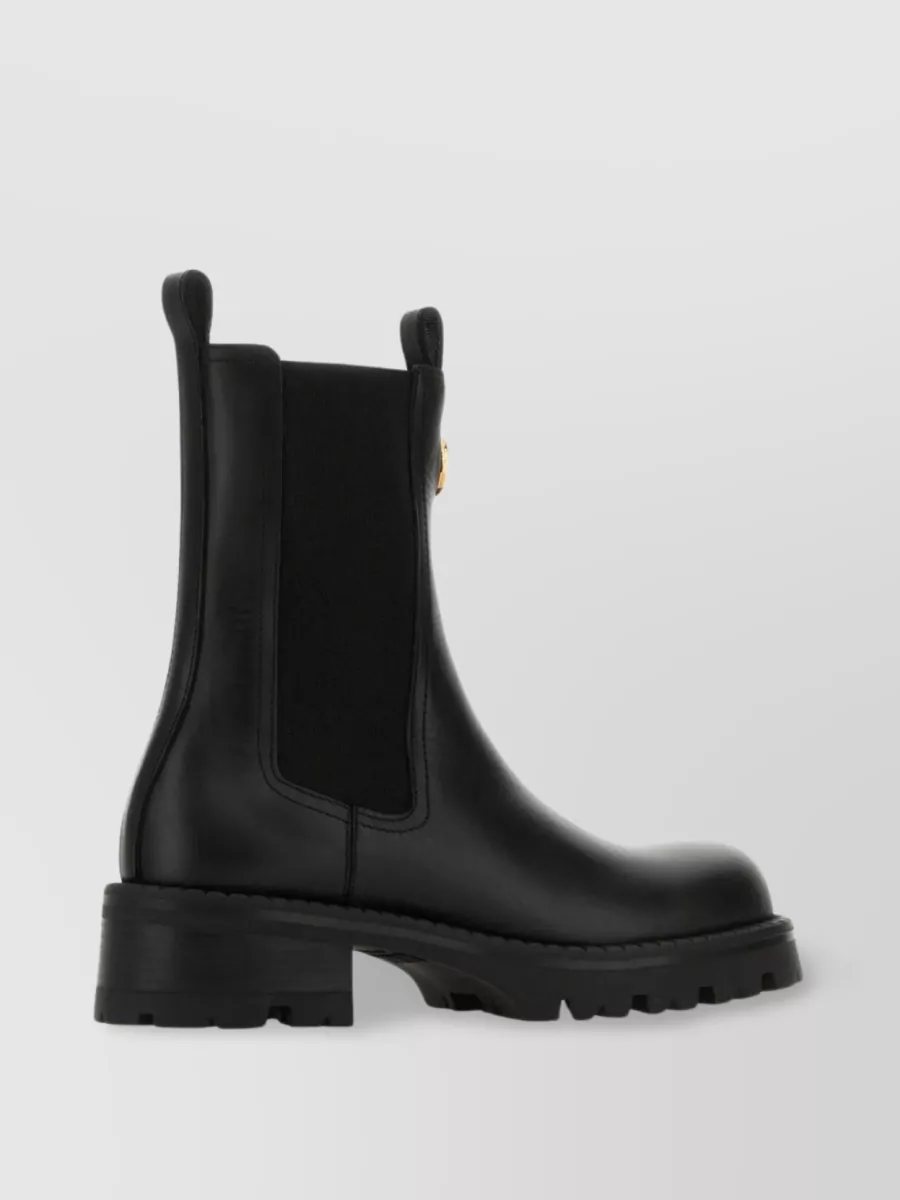 VERSACE MODERN LEATHER ANKLE BOOTS