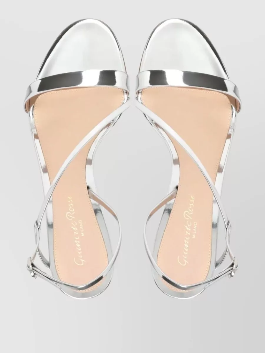 Gianvito Rossi Mid Heel Sandals Metallic Straps Ankle