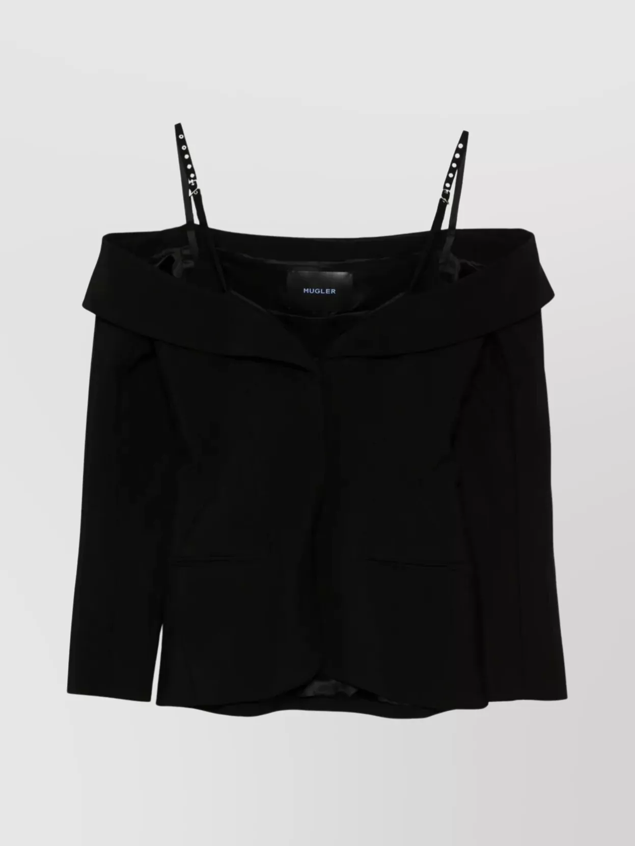 Mugler Shoulder Strap Long Sleeve Top