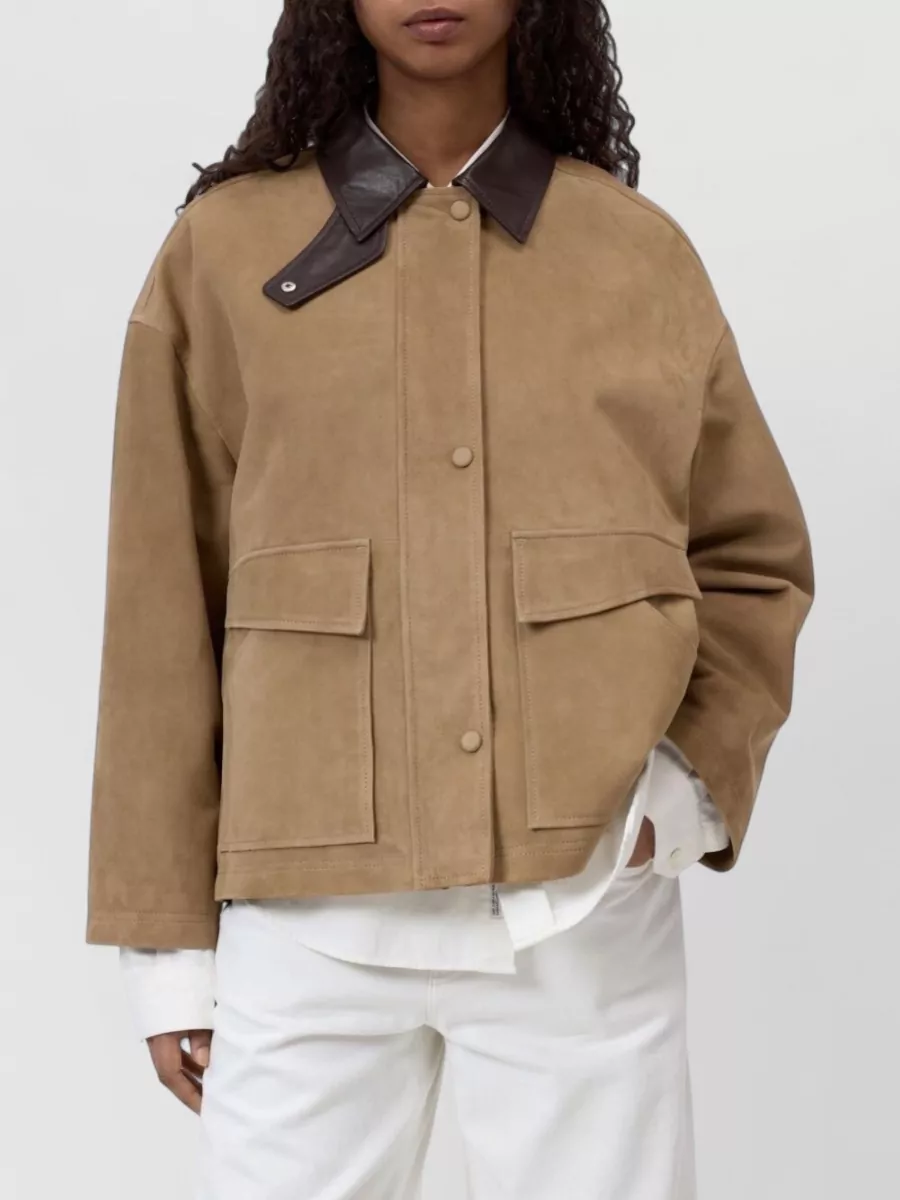 Closed Suede Leather Single Breasted Coat