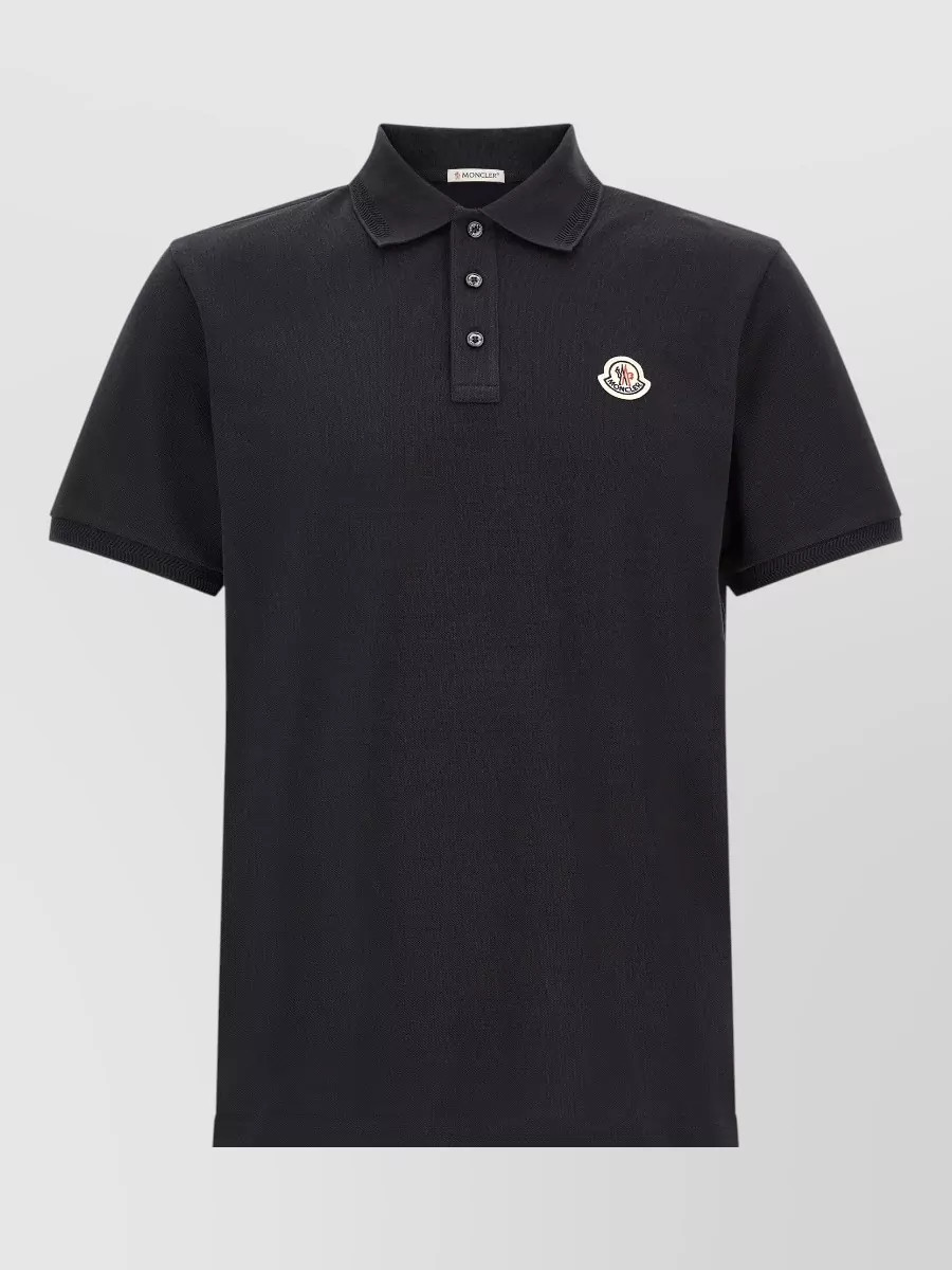 Moncler cotton piqué logo patch polo shirt