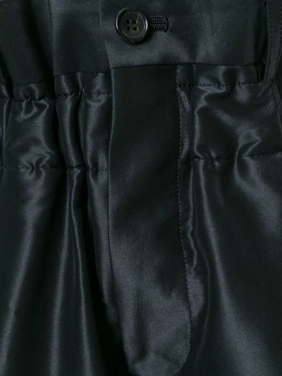 Comme Des Garçons Silk Cropped Pleated Trousers
