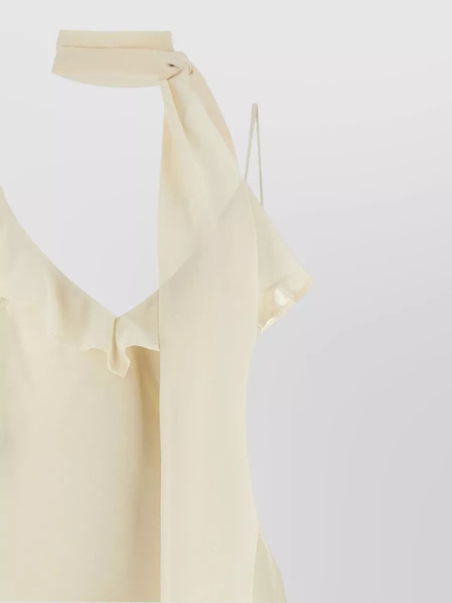 Rotate Birger Christensen V-Neck Slip Maxi Dress