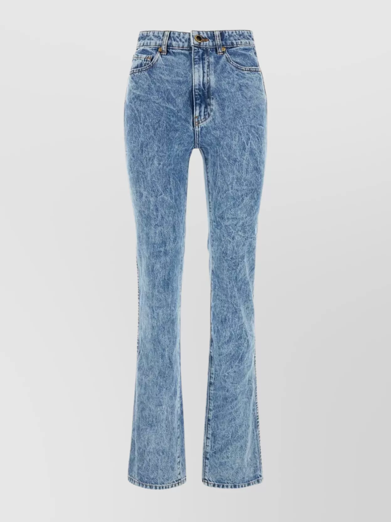 Shop Khaite The Danielle Waistline Straight Leg Jeans In Blue