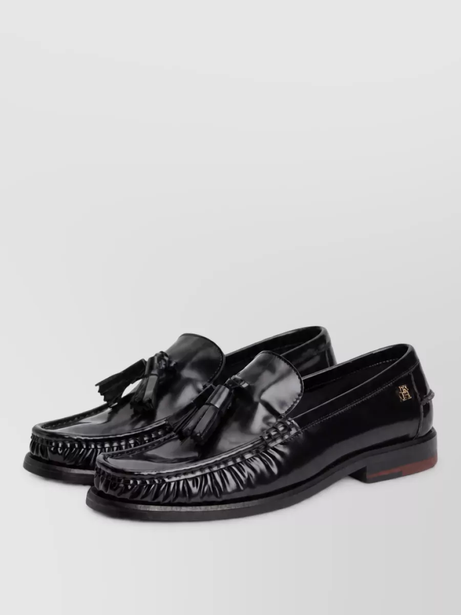 Tommy Hilfiger leather square toe tassel loafers