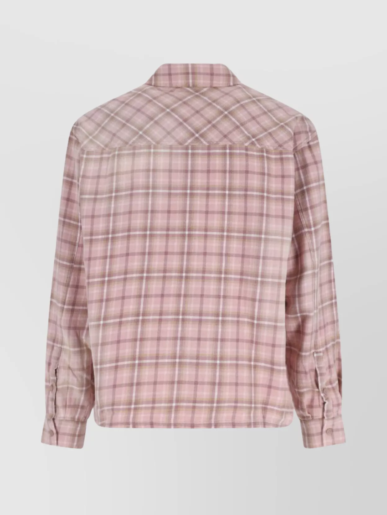 Represent Long Sleeve Plaid Shirt With Chest Pockets In Pink