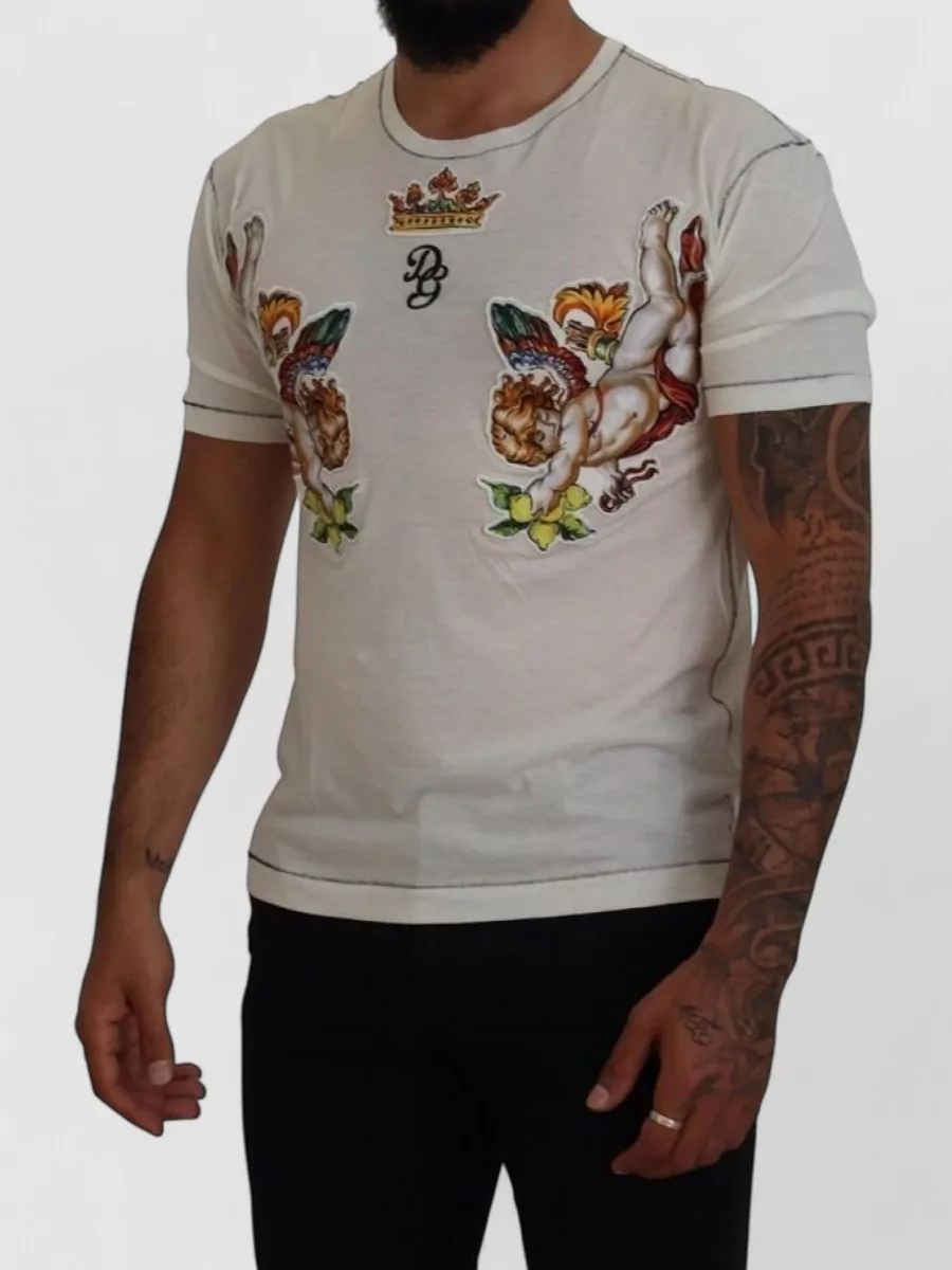 Dolce&Gabbana Silk Cotton Printed Short-Sleeve T-Shirt