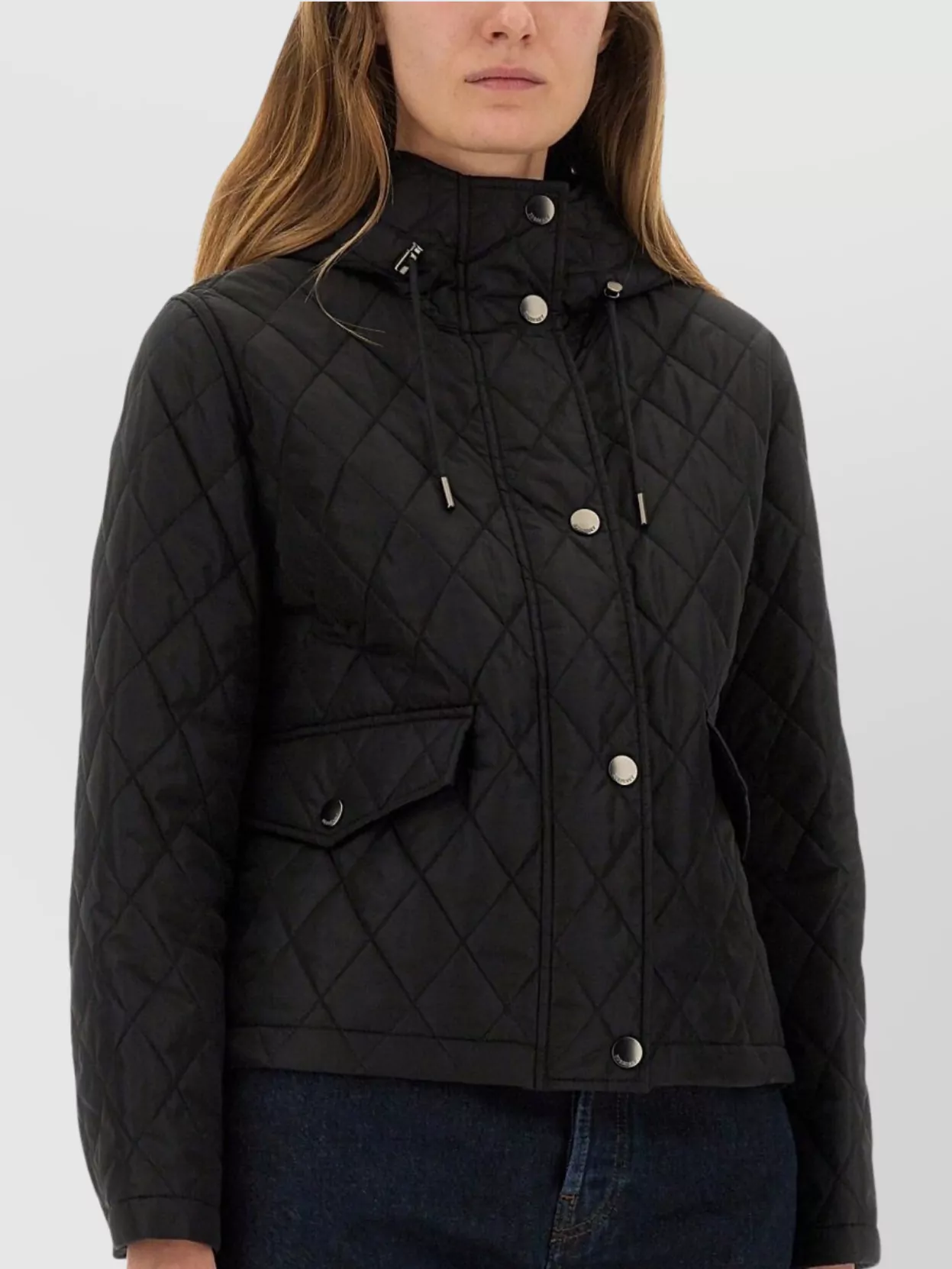 Burberry Quilted Hooded Jacket Front Pockets