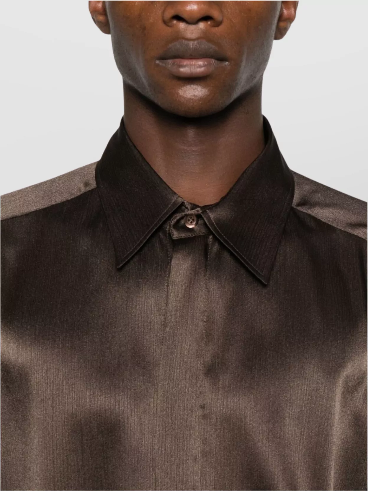 Emporio Armani Longline Satin Double-Breasted Shirt