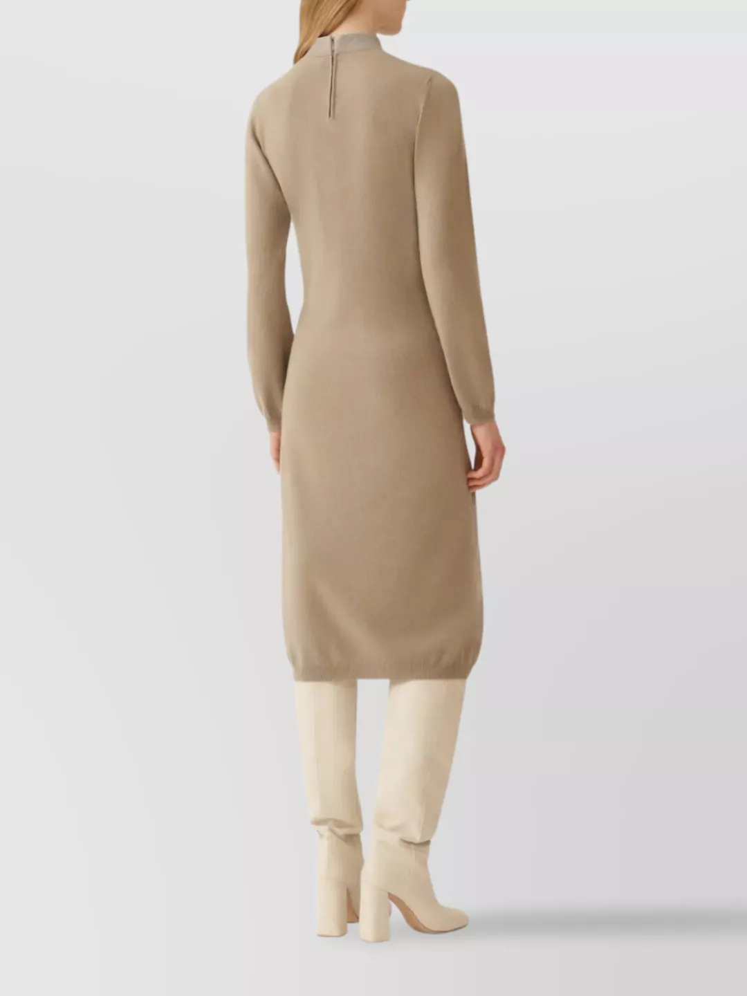 Fabiana Filippi Midi Dress With High Neck And Long Sleeves