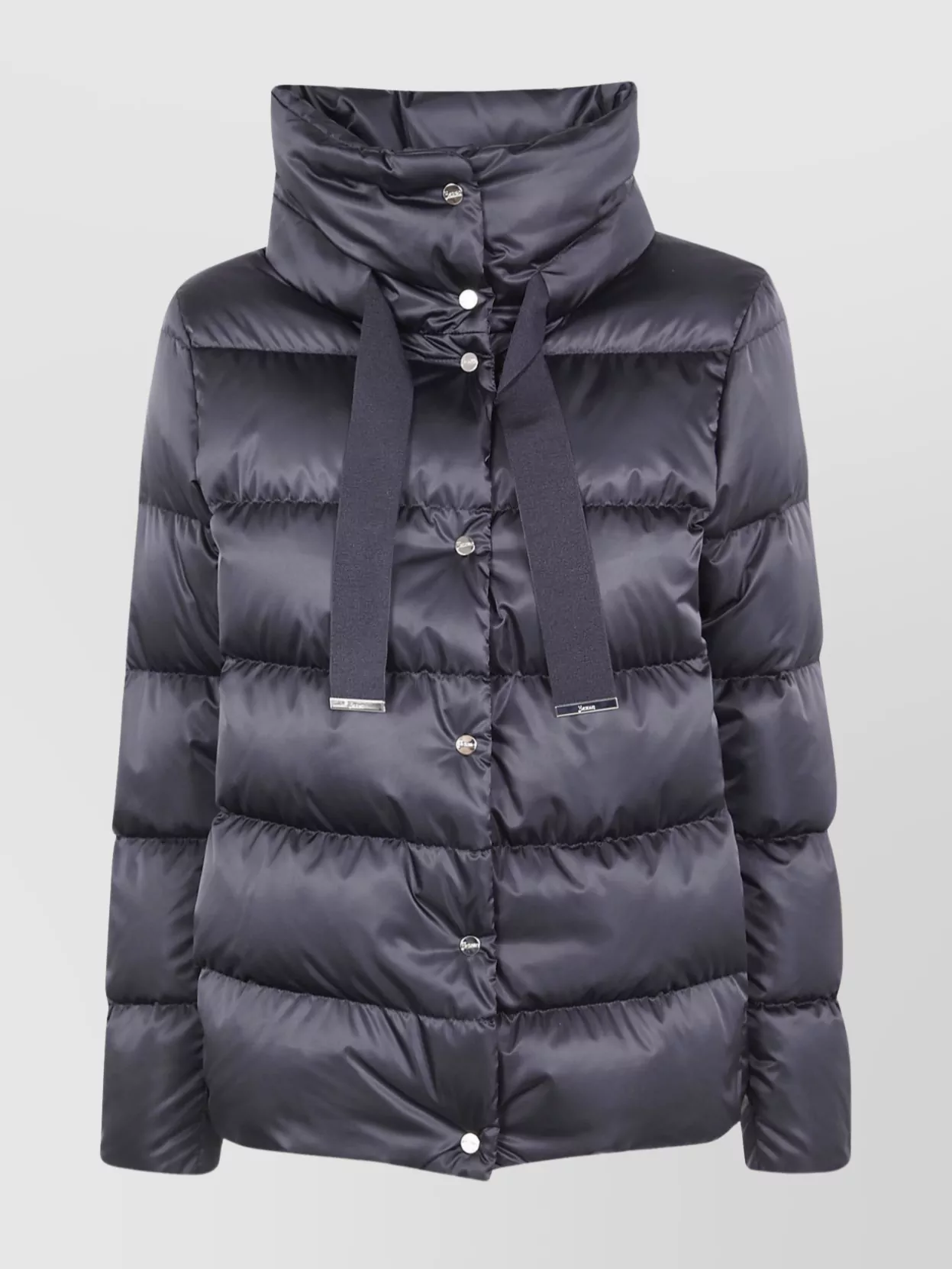 Herno High Neck Padded Cape Jacket In Gray