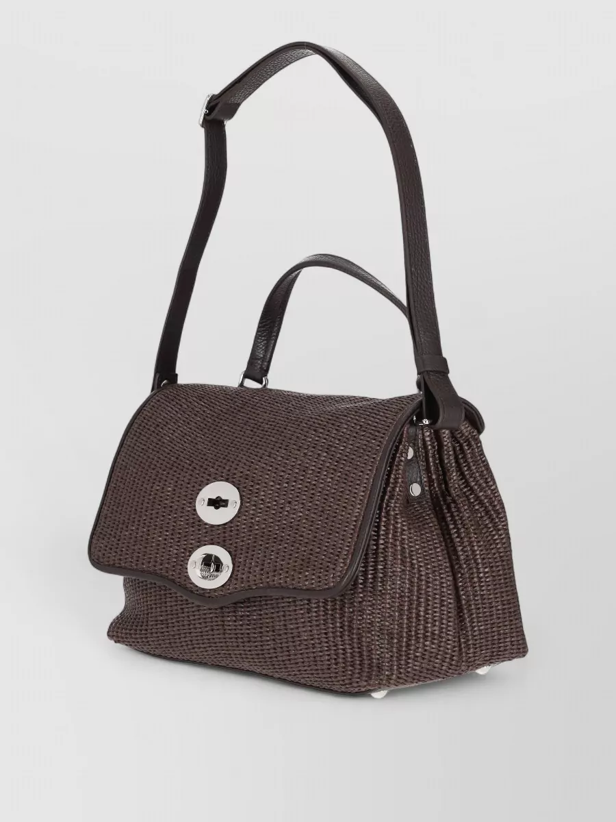 Zanellato Leather Raffia Tote Bag