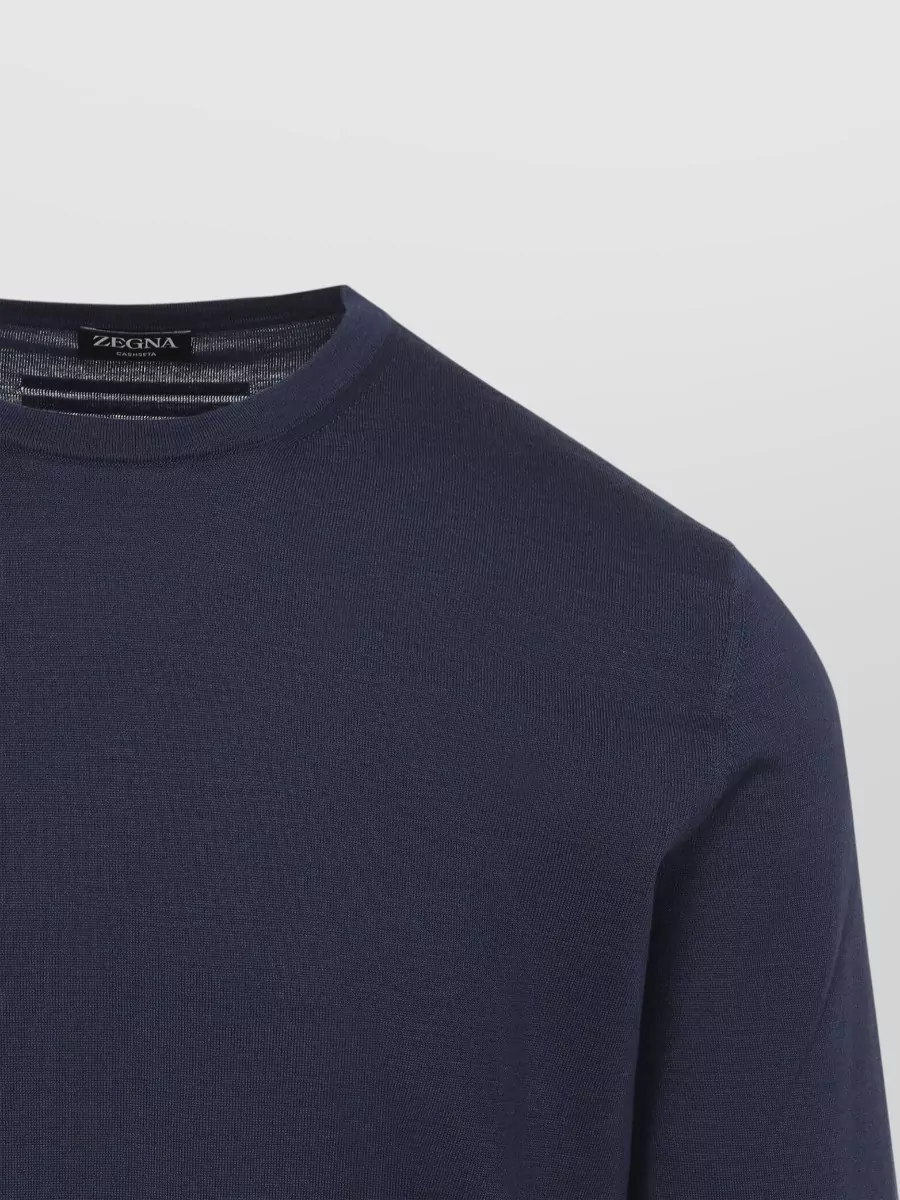 Zegna Cashmere Silk Ribbed Crew-Neck Sweater