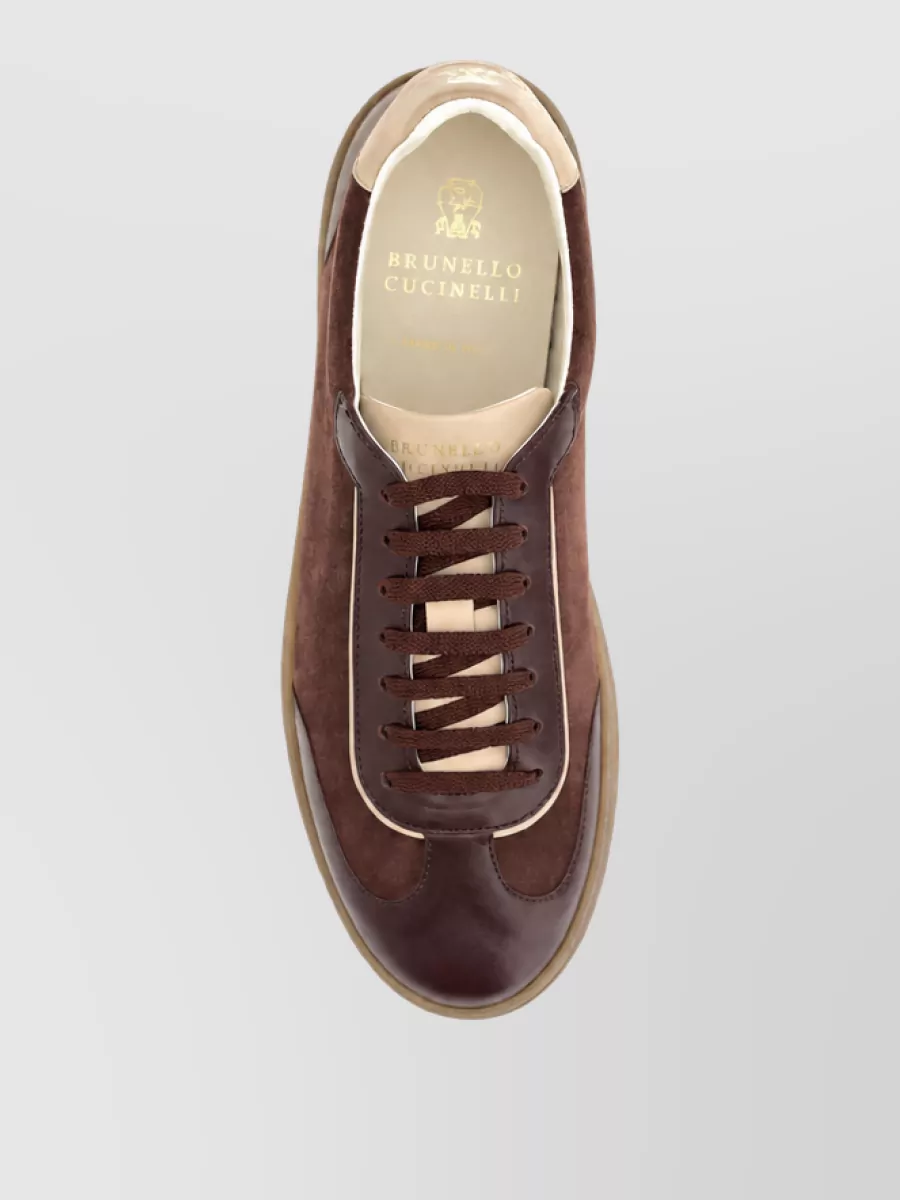 Brunello Cucinelli Leather Lace-Up Sneakers