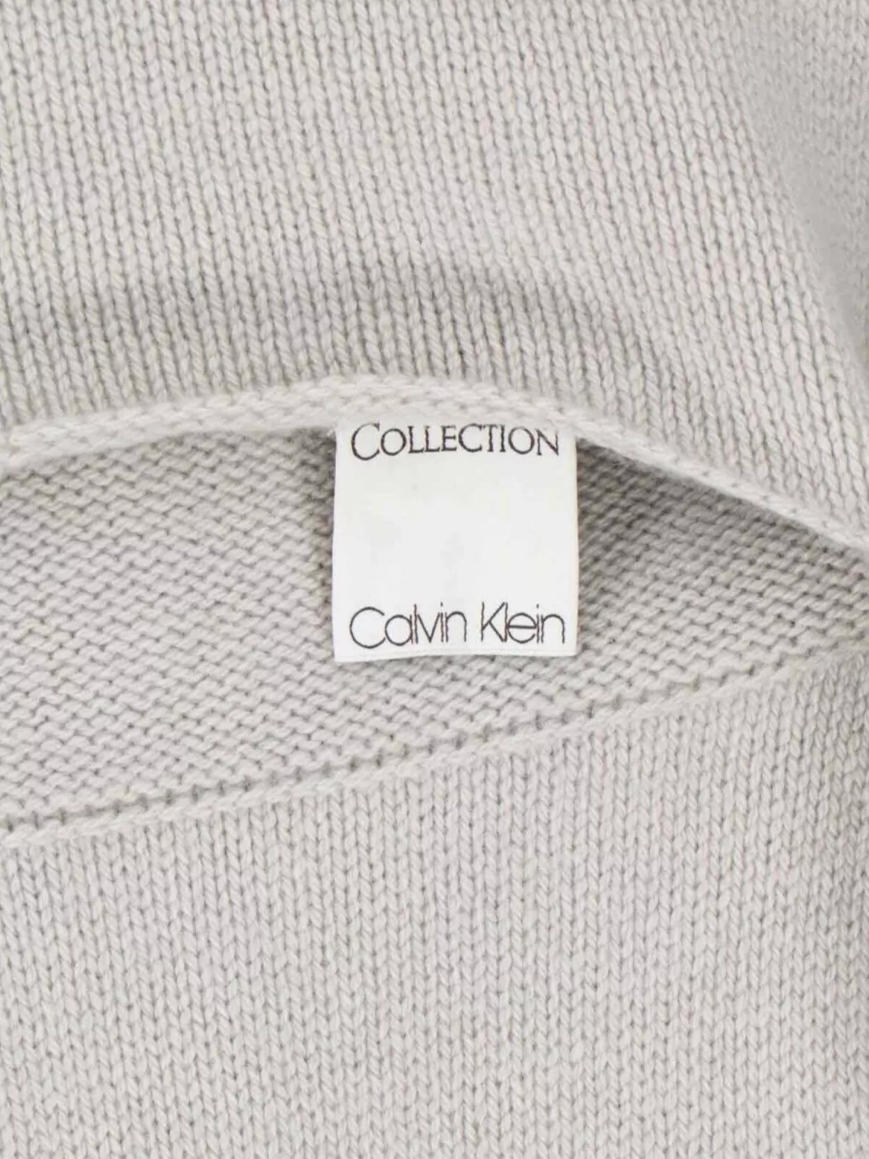 Calvin Klein Long Knit Crewneck Attached Scarf