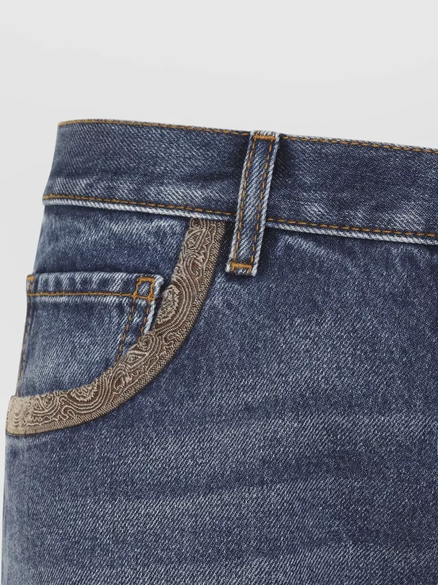 Etro Denim High-Rise Straight-Leg Jeans