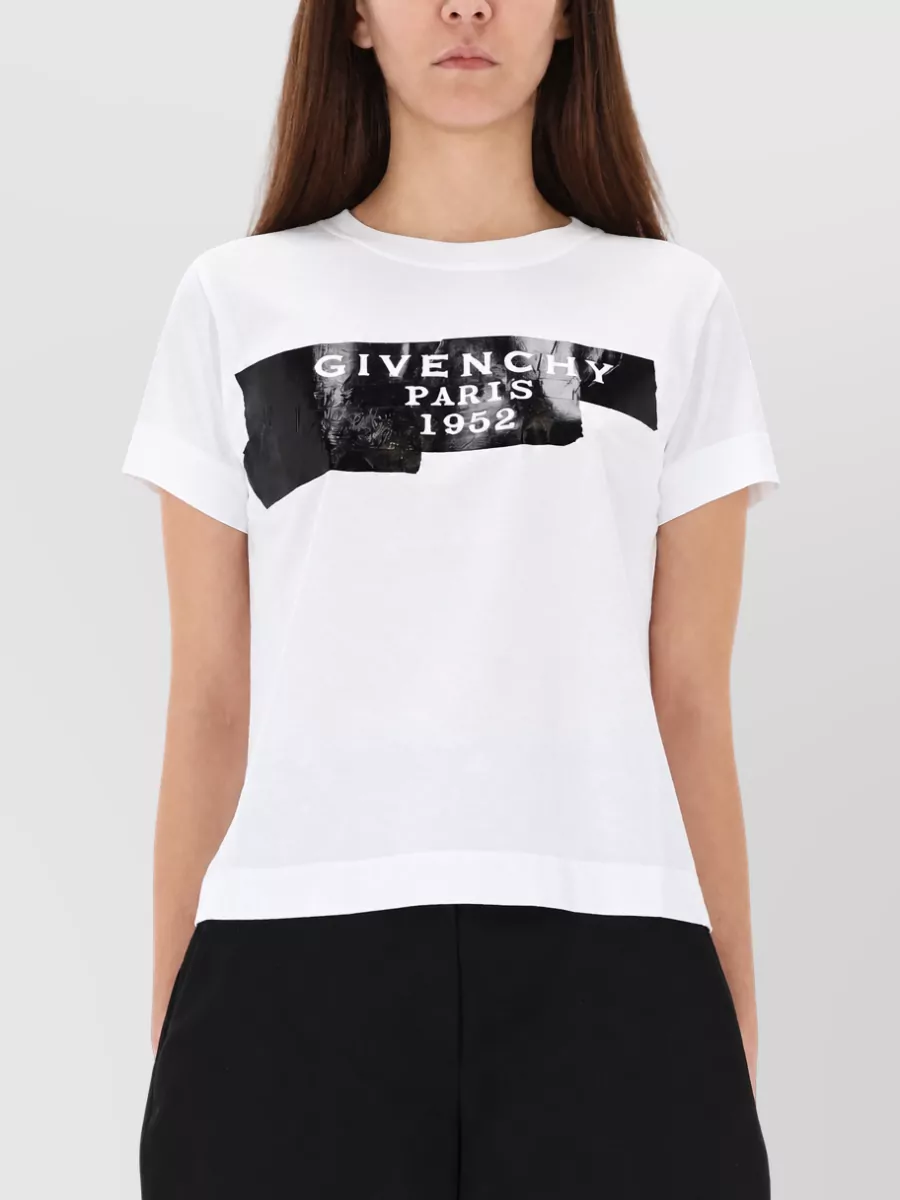 Givenchy Tape Print Crew Neck Regular Fit T Shirt
