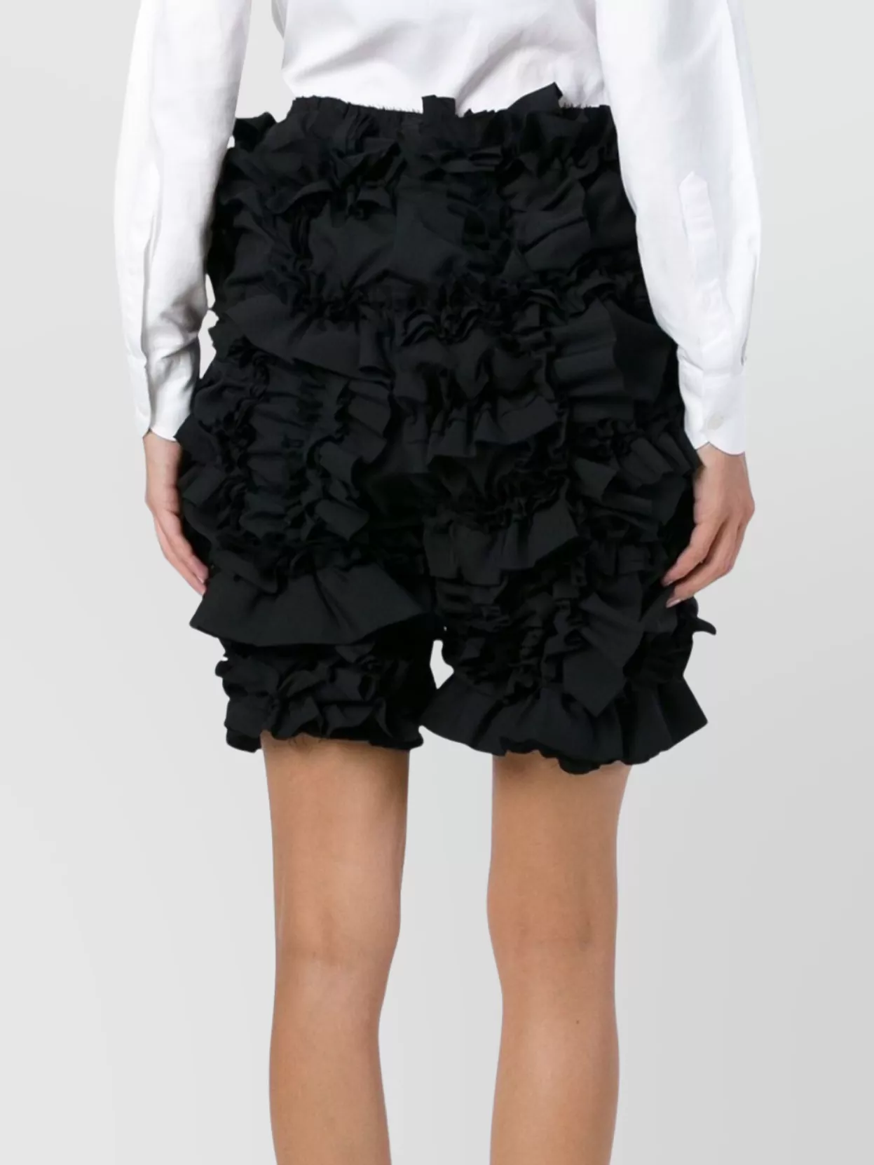 Comme Des Garçons Knee Length Ruffled Design Shorts