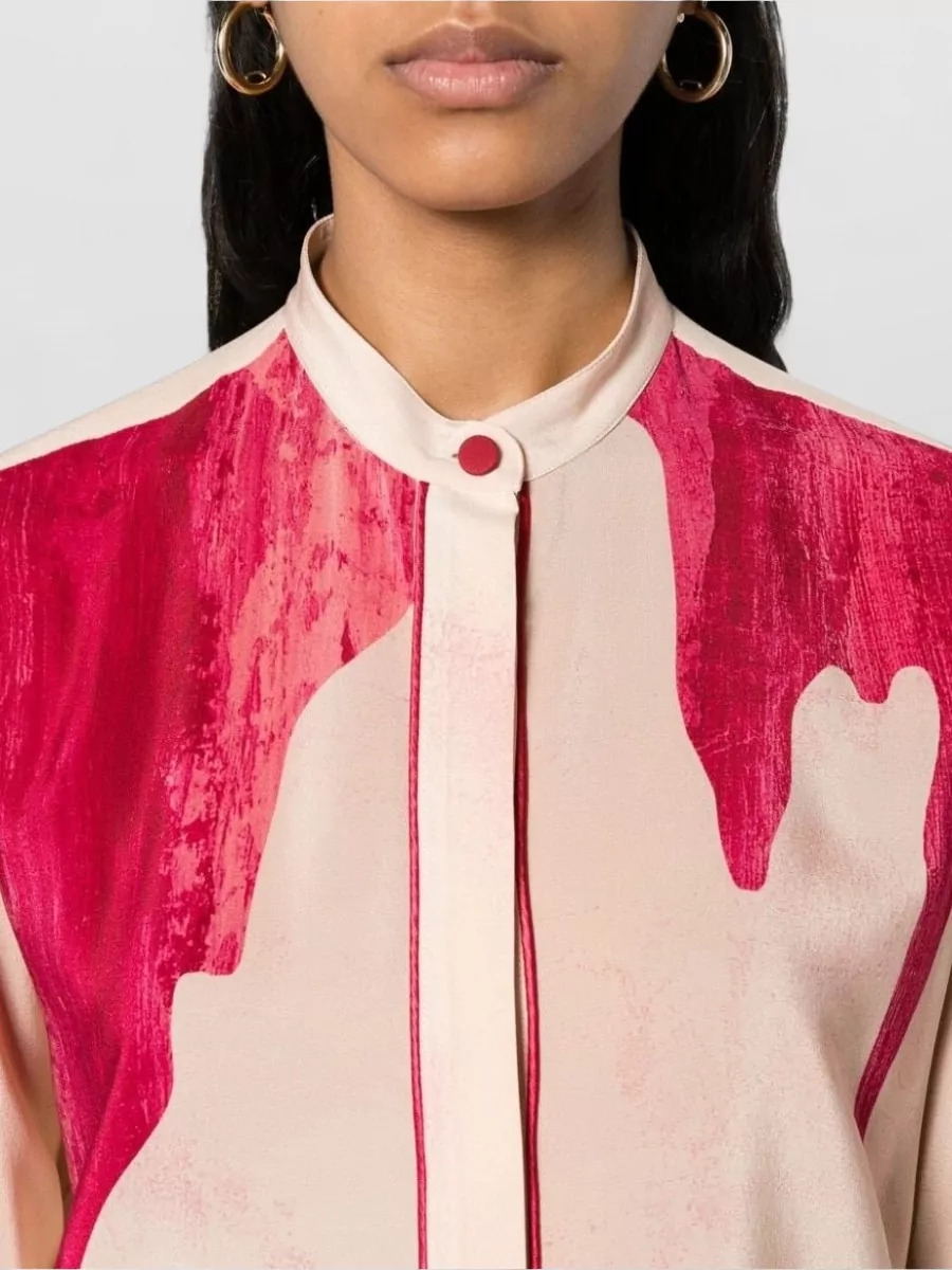 F.r.s For Restless Sleepers Silk Printed Long-Sleeve Blouse