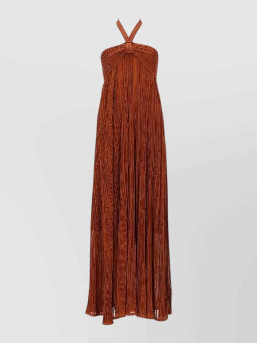Zimmermann metallic halterneck beach dress