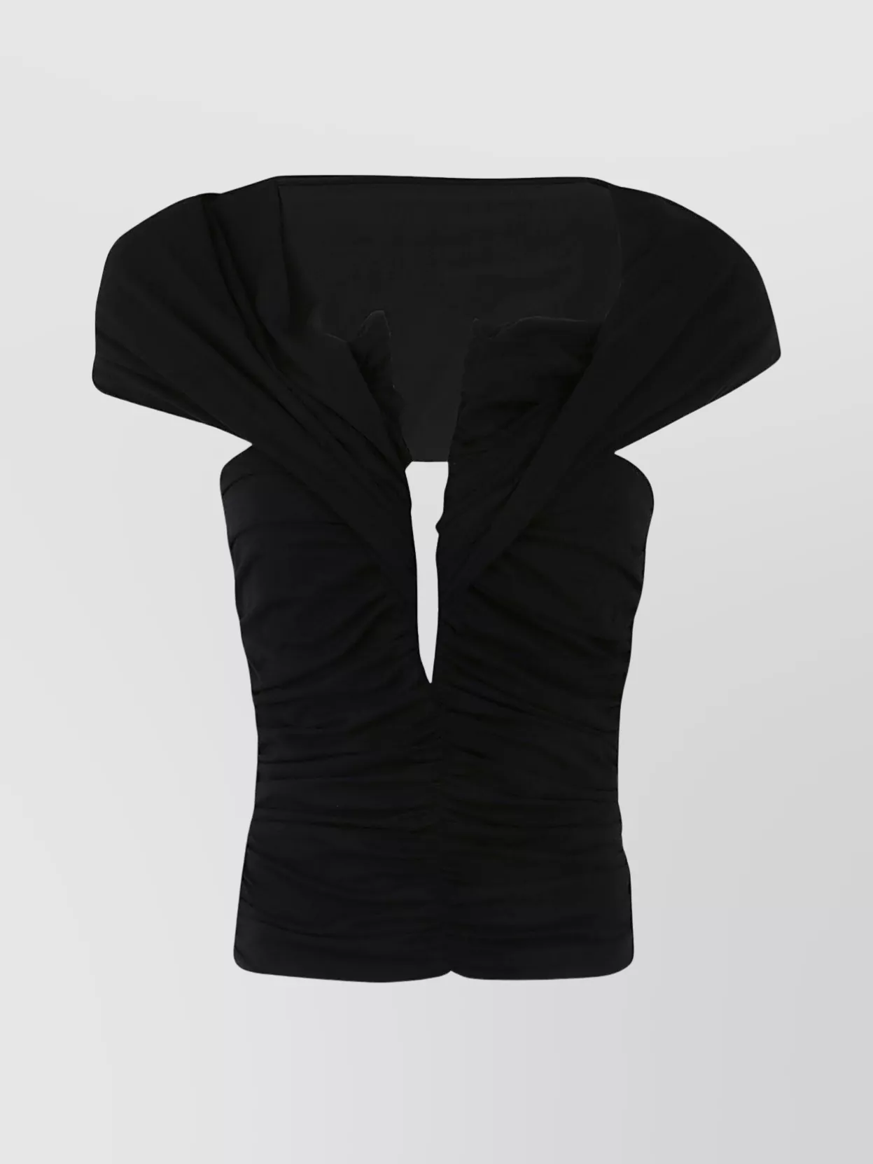 Magda Butrym V-Neckline Blouse With Off-The-Shoulder Design