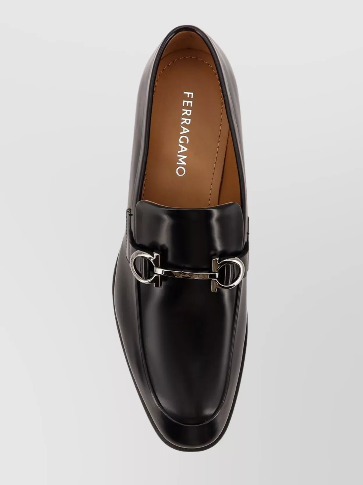 Ferragamo Leather Loafers Metal Detail