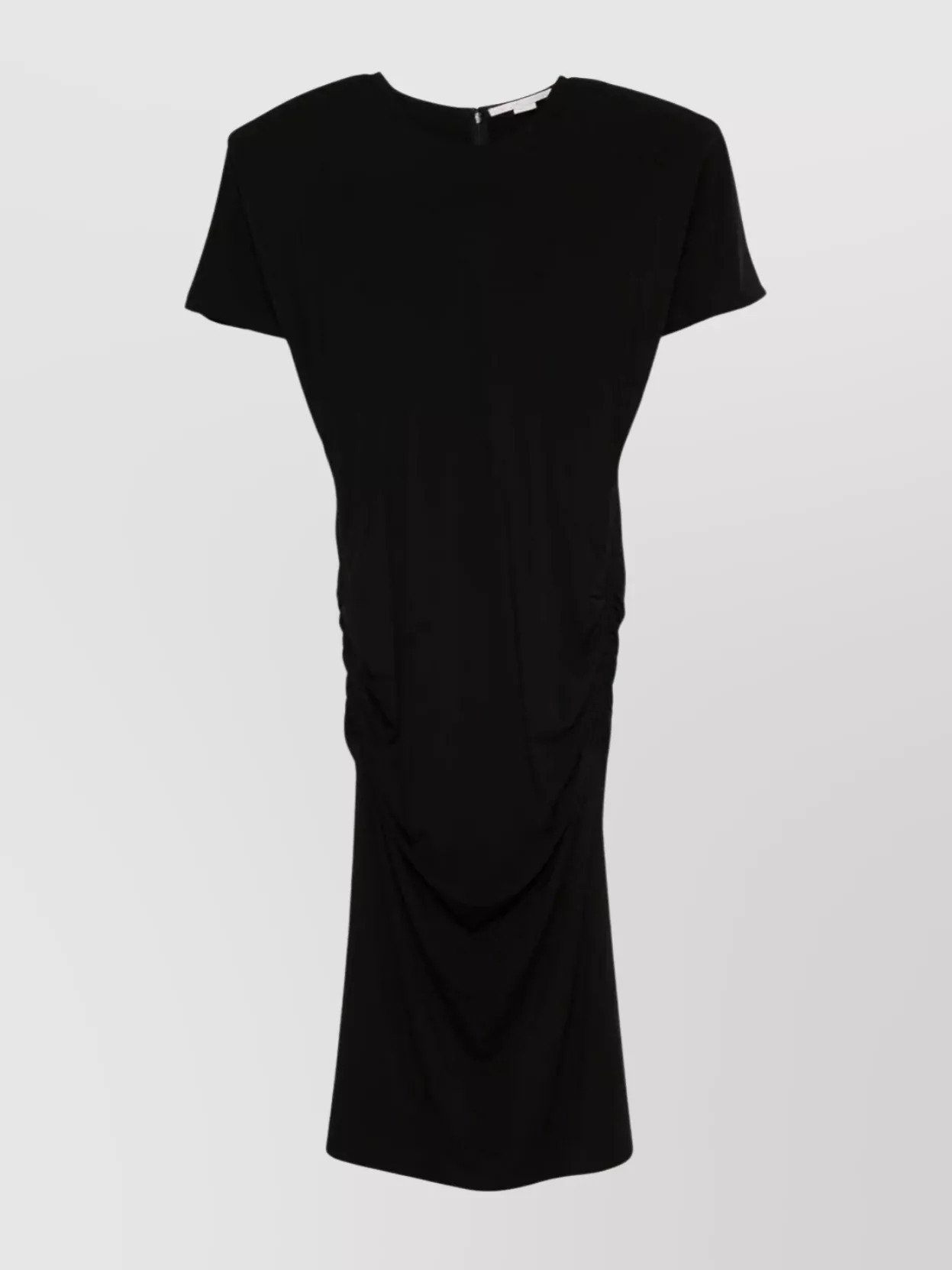 knee length dresses for ladies Pari White Stripe Ruched Shoulder Pad Midi Dress  Girl In Mind