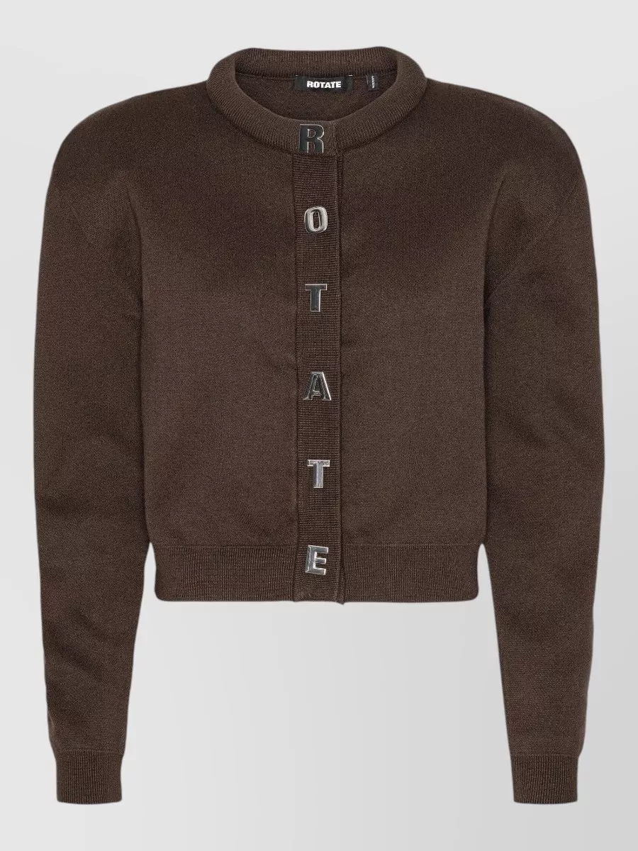 Rotate Birger Christensen Logo Knit Cardigan Long Sleeve Crewneck