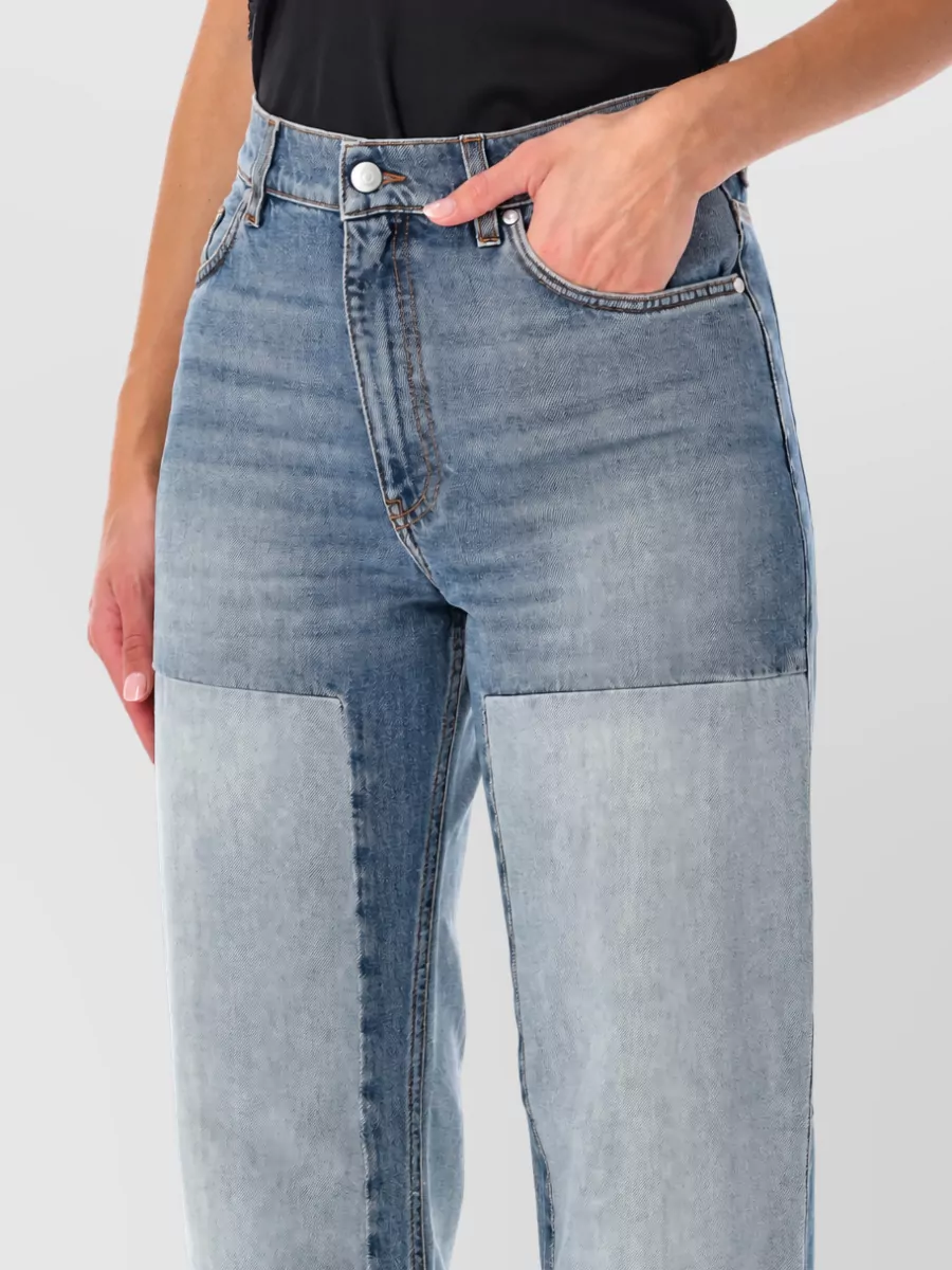 Stella Mccartney Patchwork Straight-Leg Denim Jeans