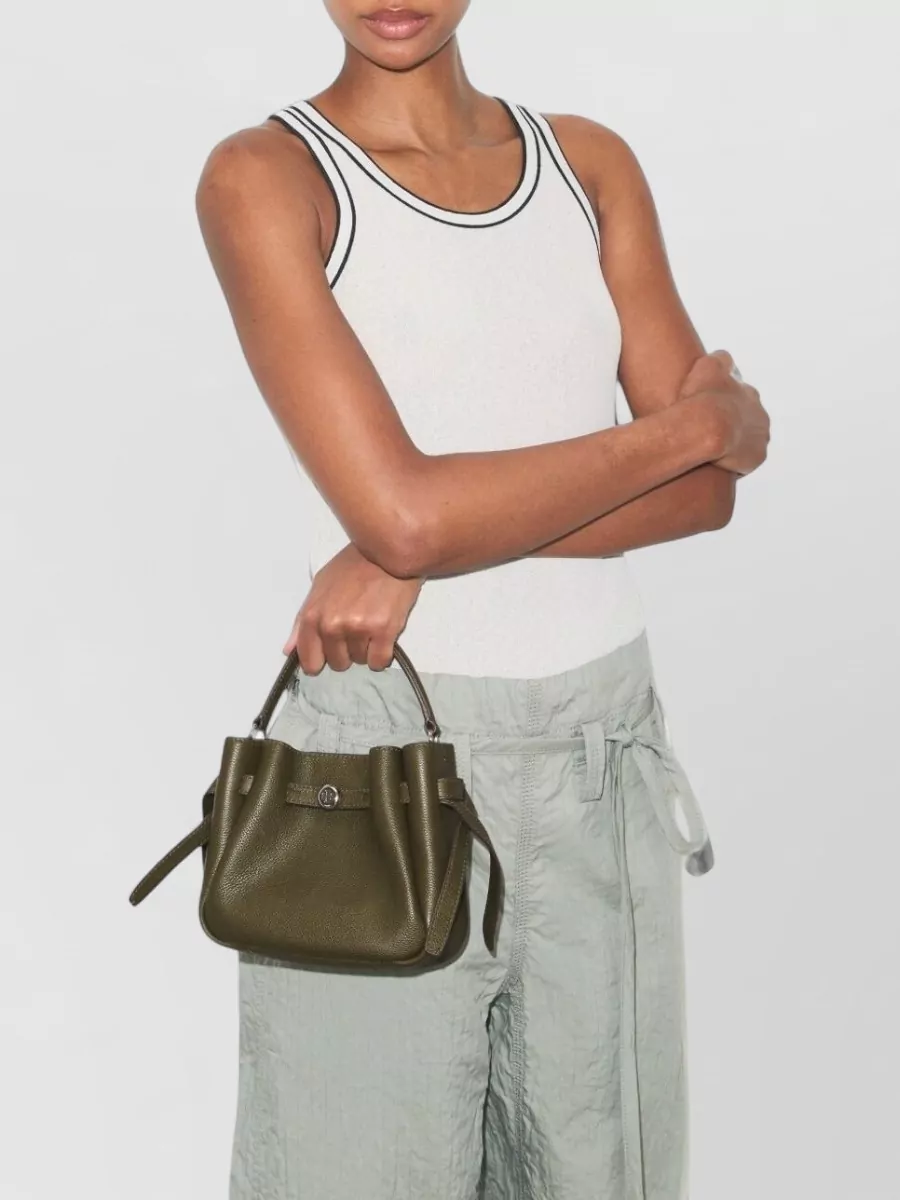 Tory Burch Romy Mini Leather Bucket Bag