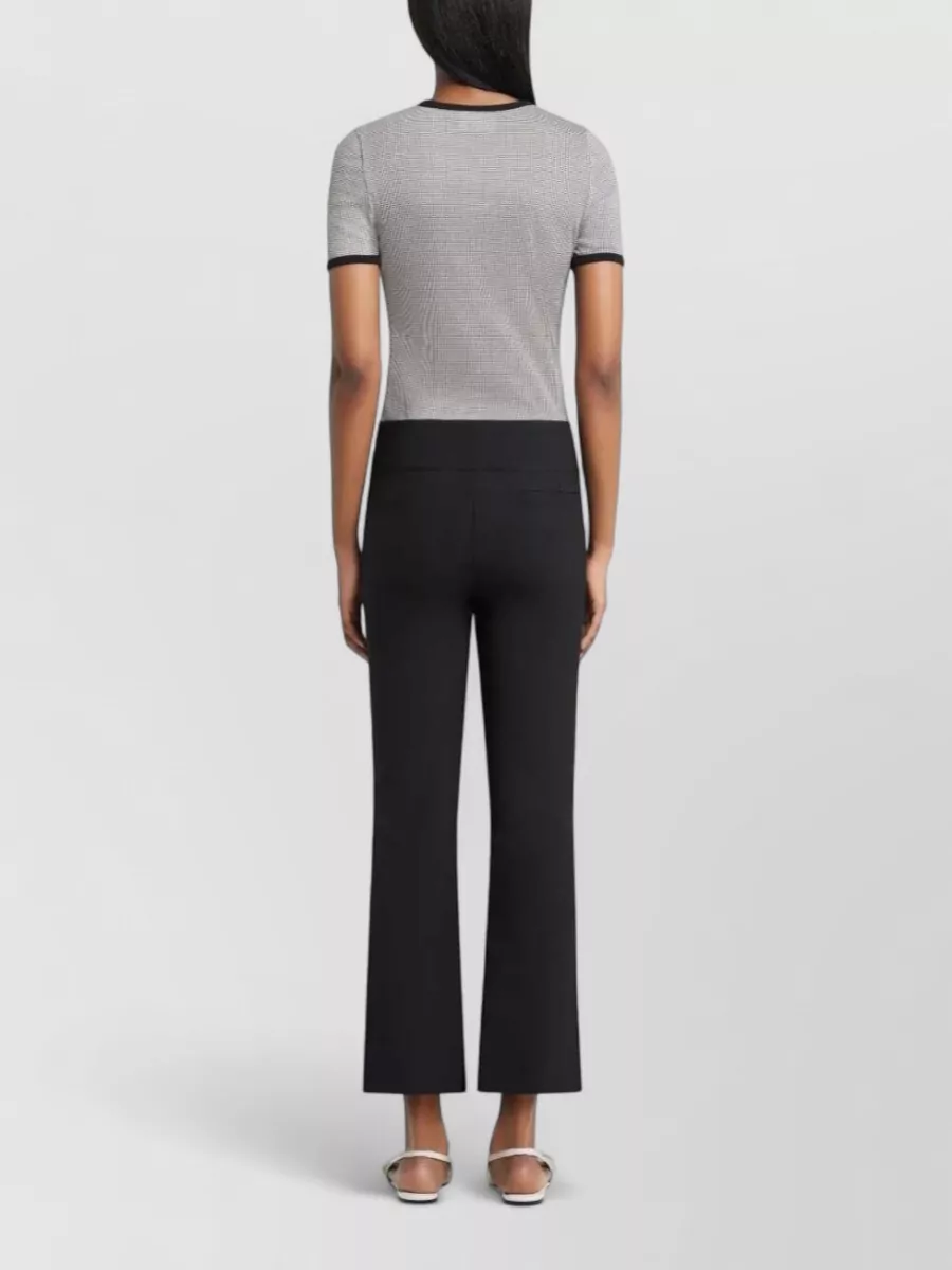 Courrèges Houndstooth T Shirt Crew Neck Contrast