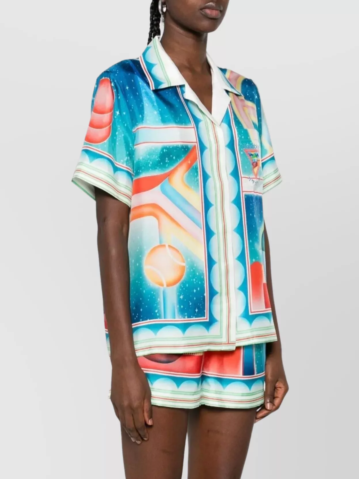 Casablanca Short Sleeve Printed Silk Shirt