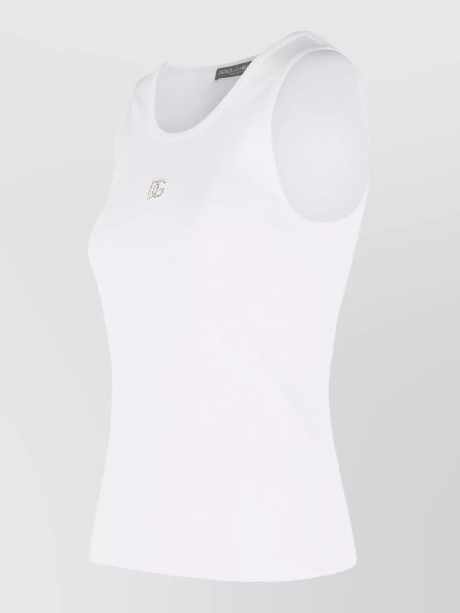 Dolce&Gabbana Textile Glass Blend Ribbed Tank Top