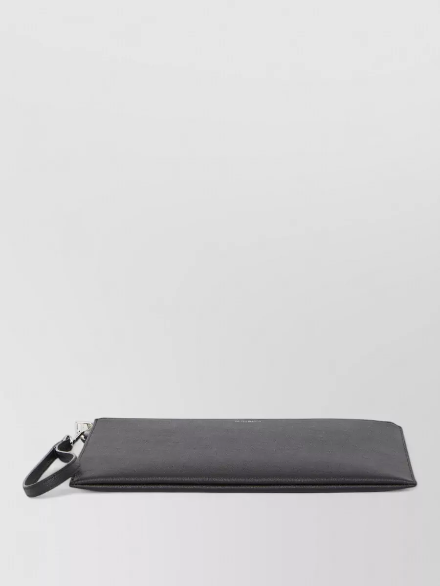 Saint Laurent Calfskin Tablet Clutch Bag Wrist Strap