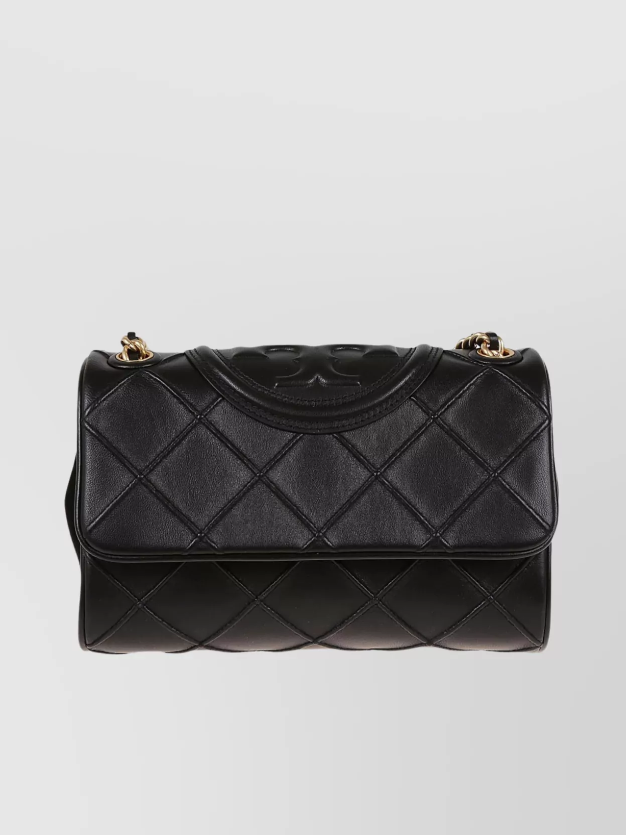 Shop Tory Burch Quilted Small Bag With Chain Straps In Black
