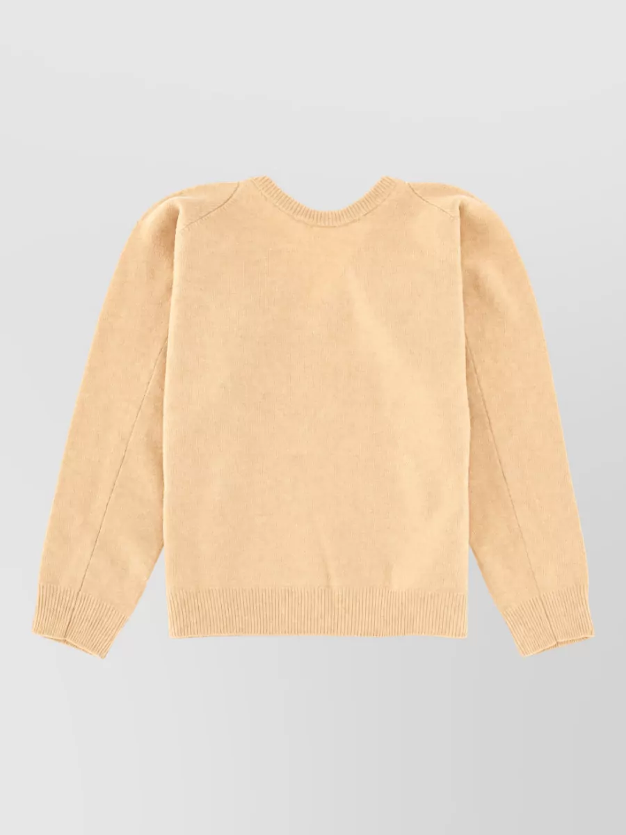 Maison Margiela Wool Jersey Top Long Sleeves V Neck