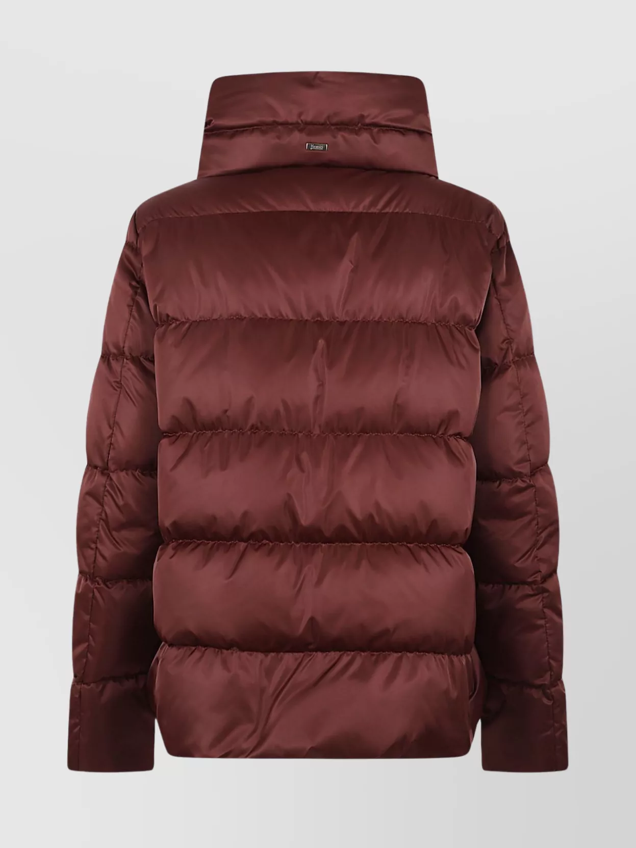 Herno High-neck Drawstring Padded Jacket In Burgundy