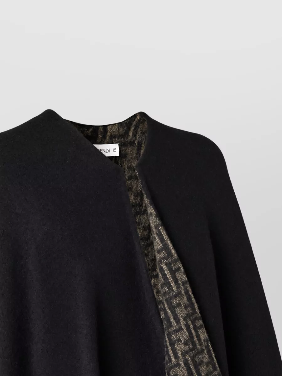 Fendi Cashmere Wool Reversible Poncho