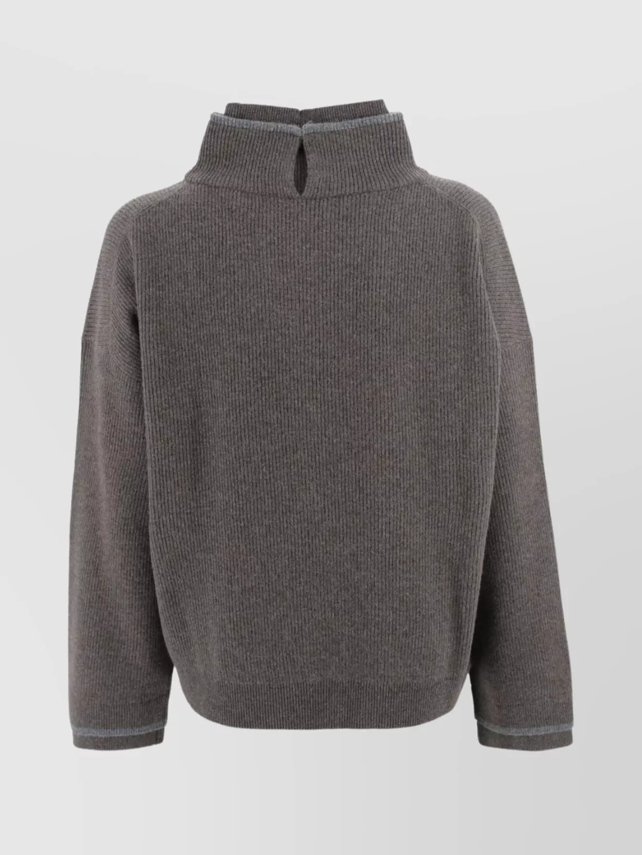 Brunello Cucinelli Knitwear With High Collar And Double Trim
