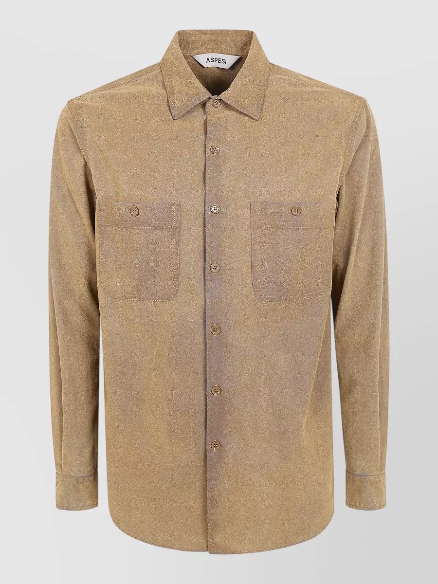 Aspesi Leather Slim-Fit Shirt