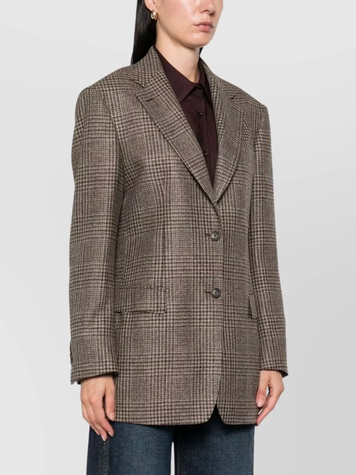 Tagliatore Checked Blazer In Brown