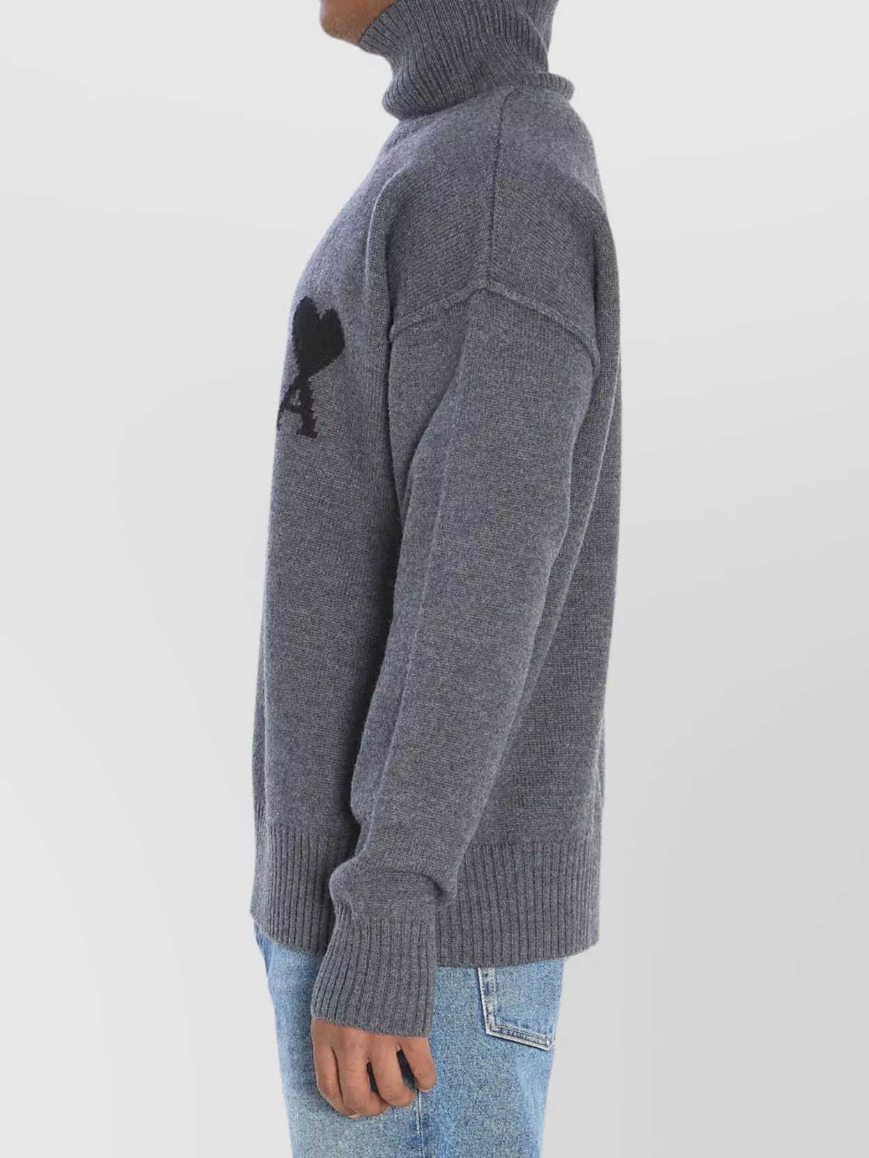 Ami Paris Heart Friend Turtleneck Sweater