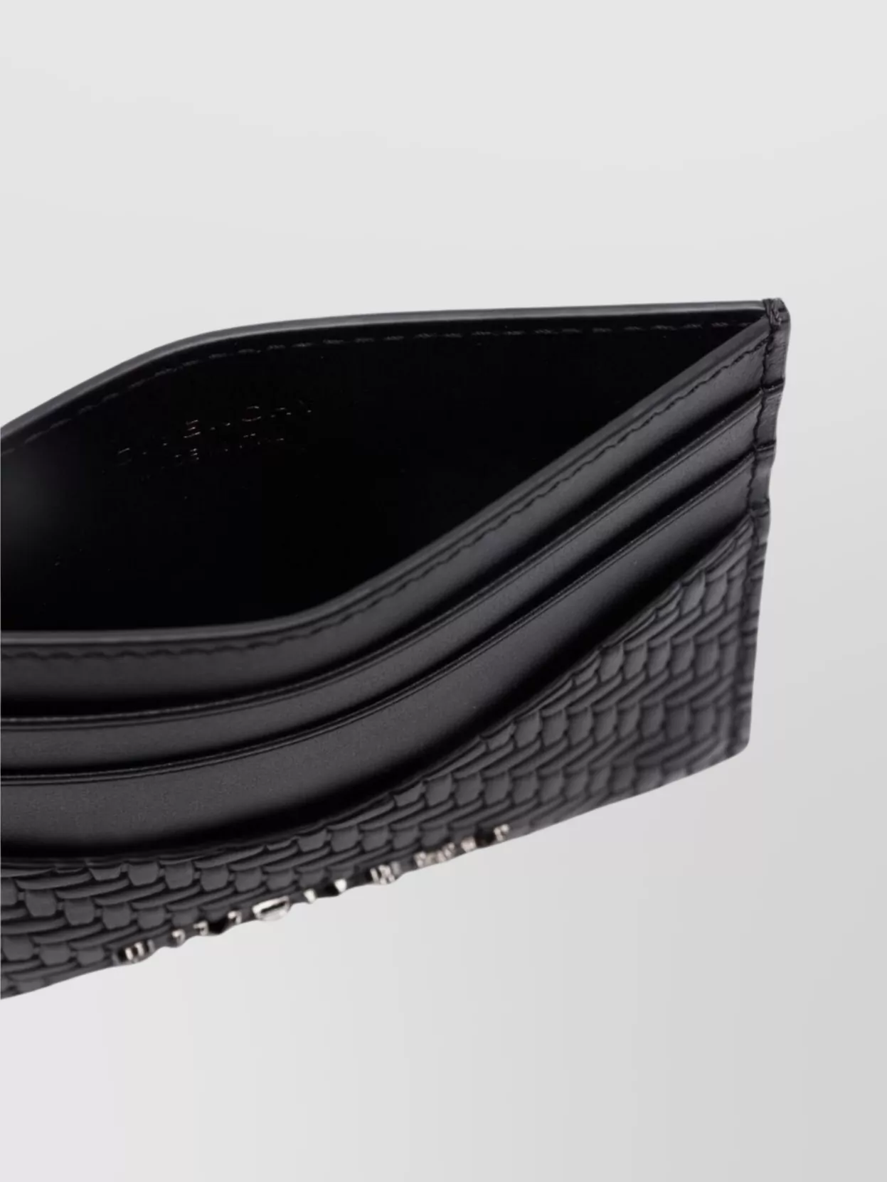 Givenchy Textured Monogram Calf Leather Card Holder In Black