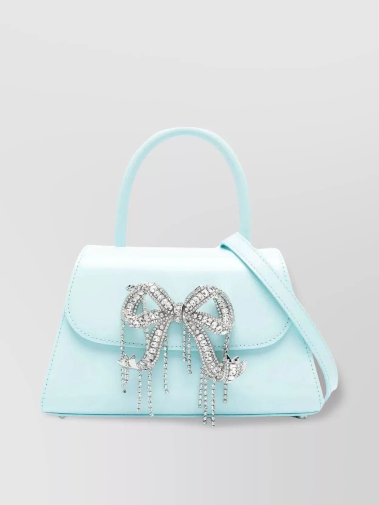 Shop Self-portrait Crystal-embellished Mini Bow Bag In Pastel