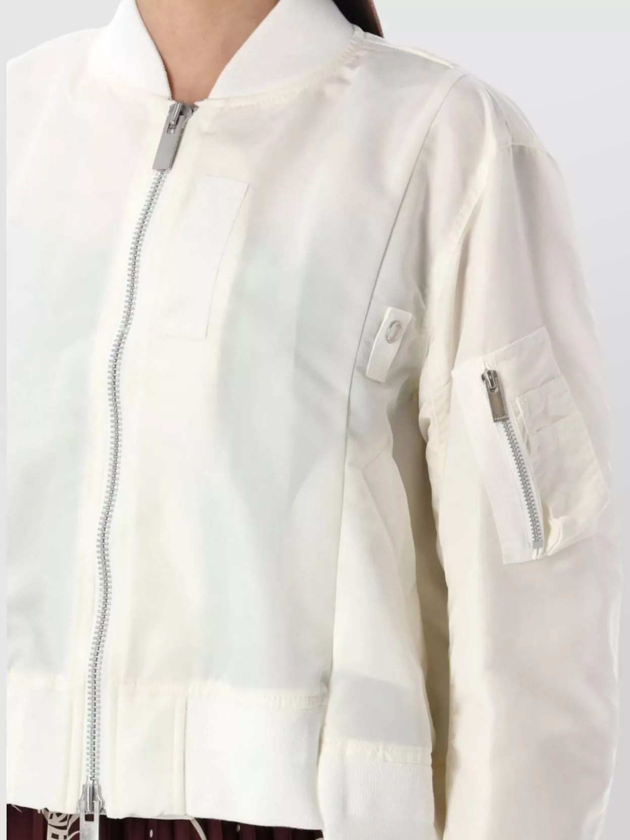 Sacai Bomber Jacket With Ribbed Accents