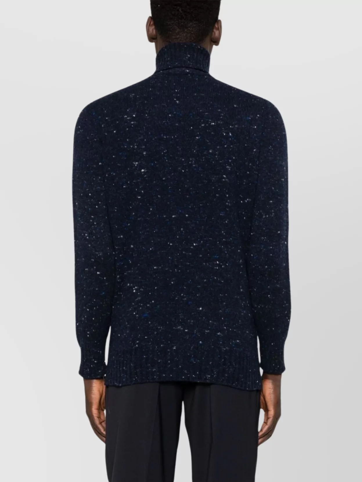 Drumohr Long Sleeve Turtleneck Speckled Knit Sweater